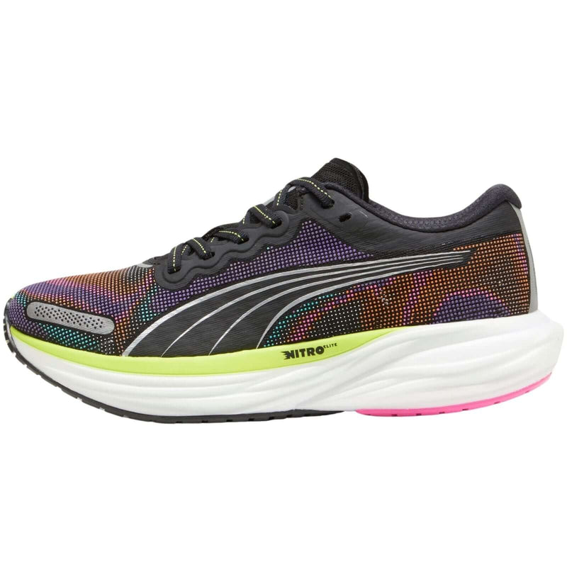 Load image into Gallery viewer, Puma Deviate Nitro 2 Womens Running Shoes in Black / Lime / Pink - Size US 8