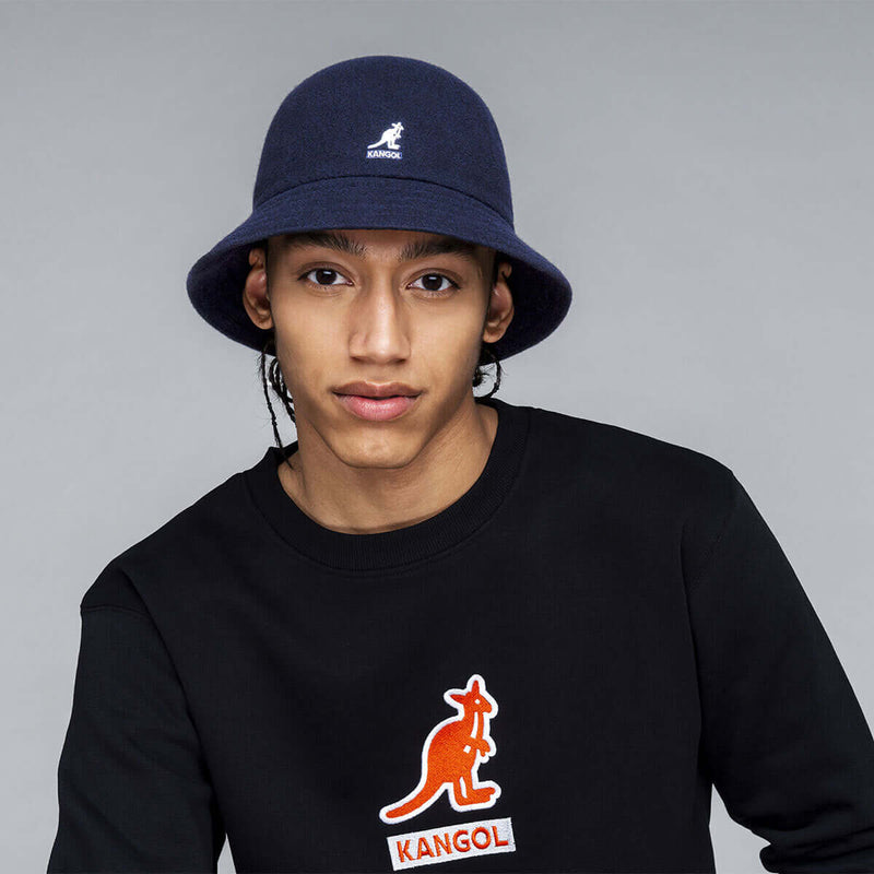 Load image into Gallery viewer, Kangol Wool Casual Unisex Bucket Hat Winter Warm Cap - Dark Blue