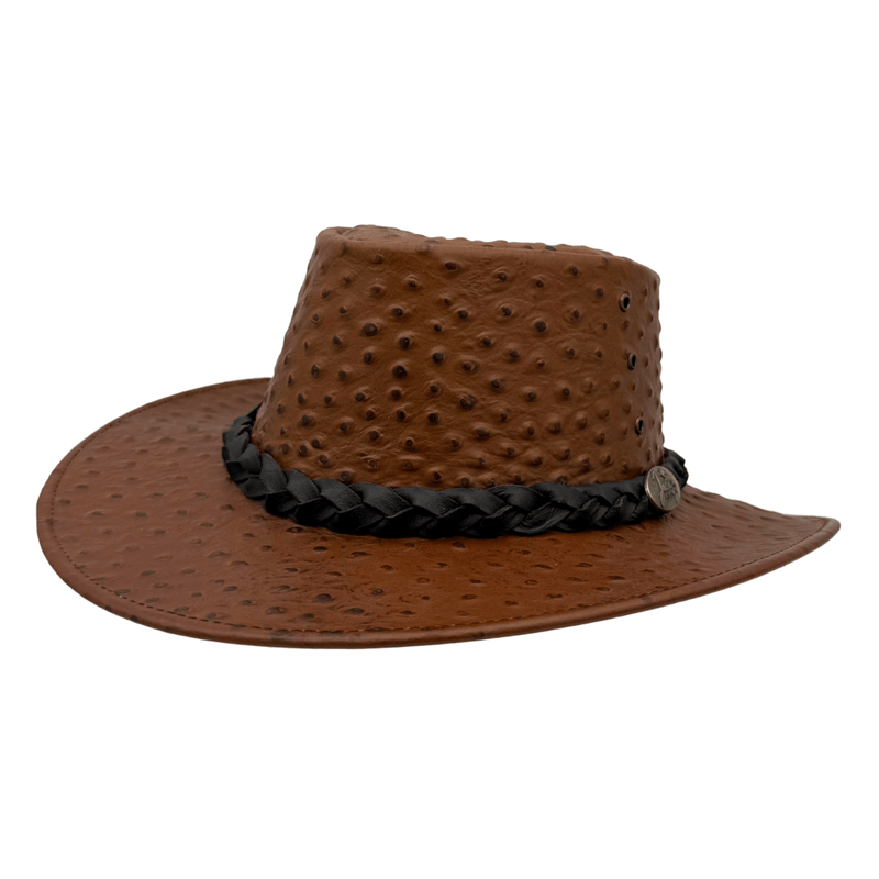 Load image into Gallery viewer, Jacaru 9016 Ostrich Hat – Genuine Ostrich Leather | Statement Piece