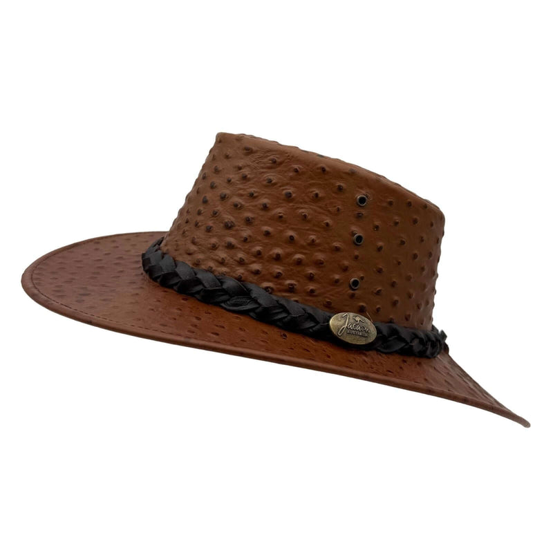 Load image into Gallery viewer, Jacaru 9016 Ostrich Hat – Genuine Ostrich Leather | Statement Piece