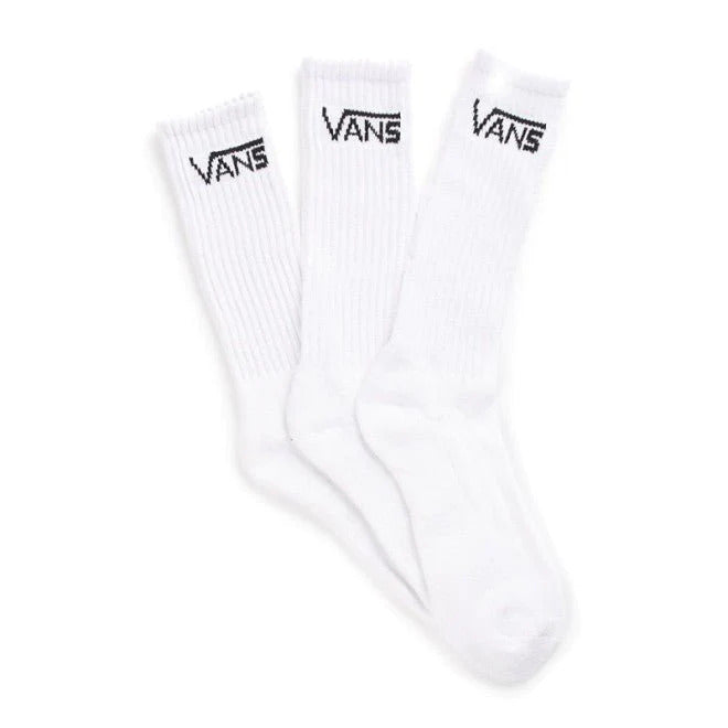 Load image into Gallery viewer, Vans 3pk Classic Crew Socks Sport Skate Skateboard Sox - White - US 6.5 - 9