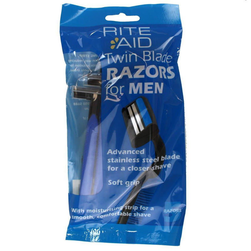 Load image into Gallery viewer, Rite Aid Mens Pk5 Twin Blade Razors Advanced Stainless Steel Blade - Soft Grip-0
