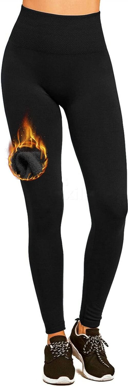 Load image into Gallery viewer, Womens Fuzzy Thermal Fur Lined High Waist Leggings Pants Thermals Warm 320g-1
