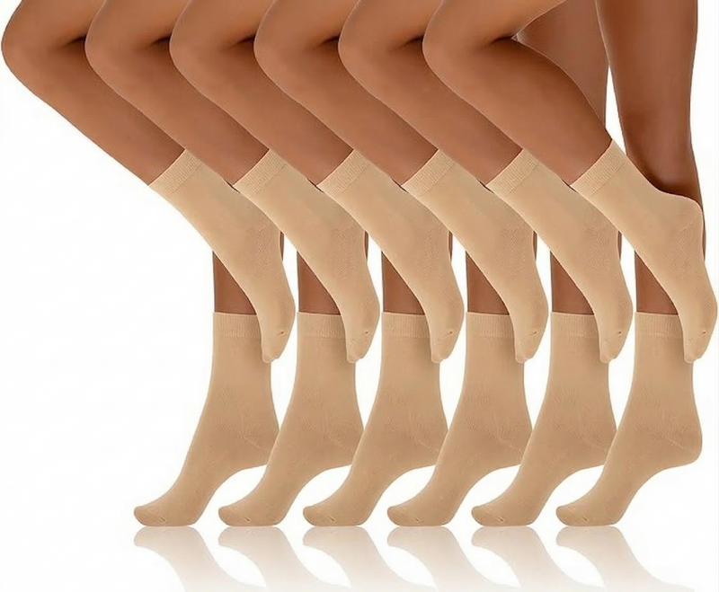 Load image into Gallery viewer, 24x Womens Plain Opaque Trouser Ankle Cut Socks in Beige (One Size, 2-8)-0