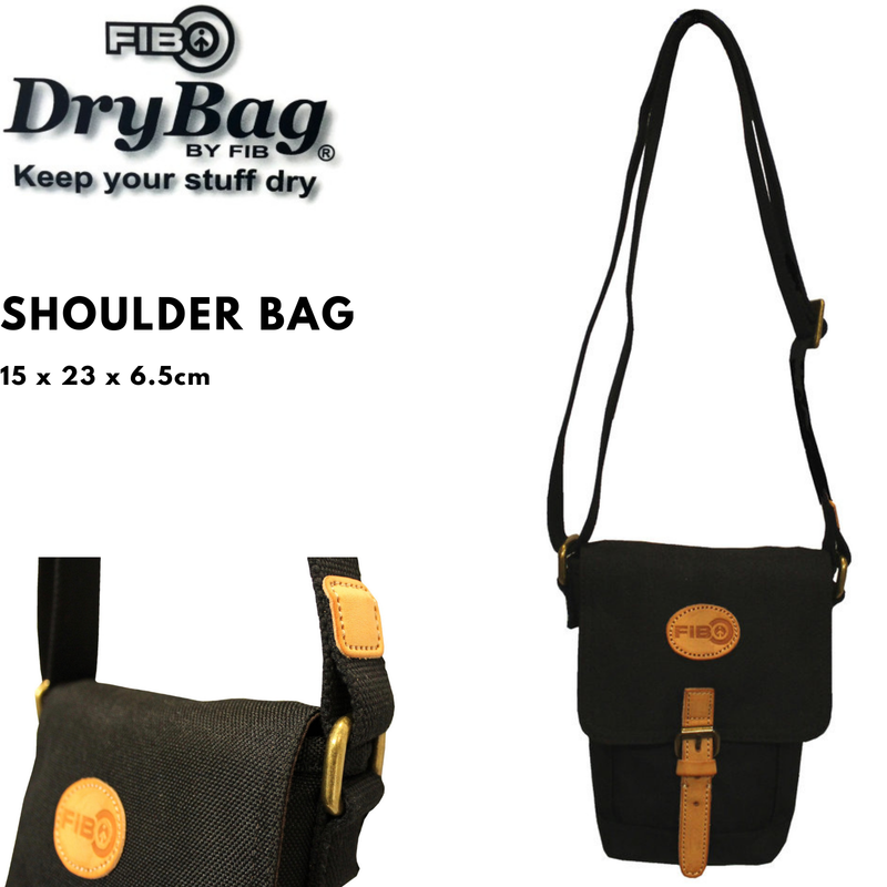 Load image into Gallery viewer, FIB Water Resistant Small Shoulder Canvas Bag w Adjustable Shoulder Strap - Black-1