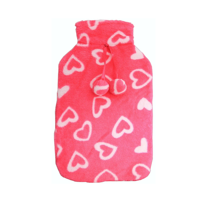 Load image into Gallery viewer, 2L HOT WATER BOTTLE with Coral Fleece Cover Winter Warm Natural Rubber Bag-3
