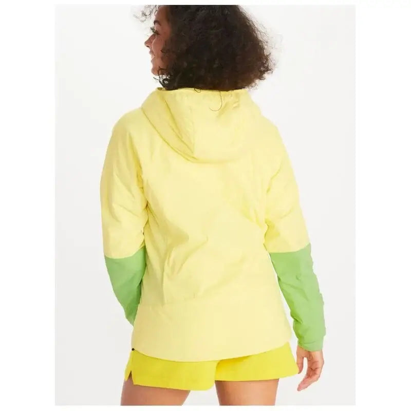Load image into Gallery viewer, Marmot Women’s Novus LT Hybrid Hooded Jacket – Light Yellow/Kiwi