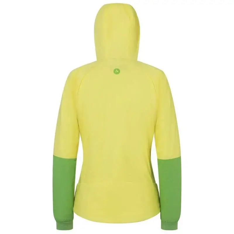 Load image into Gallery viewer, Marmot Women’s Novus LT Hybrid Hooded Jacket – Light Yellow/Kiwi