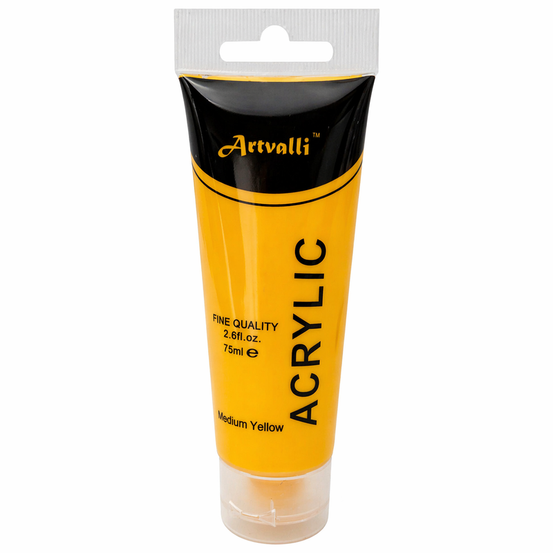 Load image into Gallery viewer, Acrylic Paint 75ml Tube Water Based Non Toxic Artist Craft - Medium Yellow-0