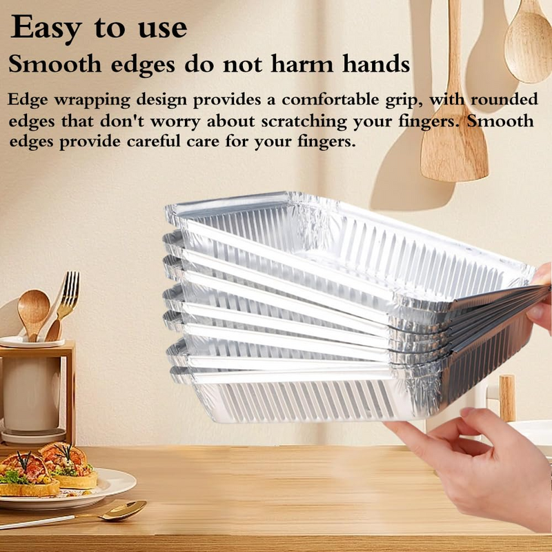 Load image into Gallery viewer, 48x Deep Foil Aluminium Disposable Food Container Trays Pans Baking Roast Bulk 33x27x11cm-2