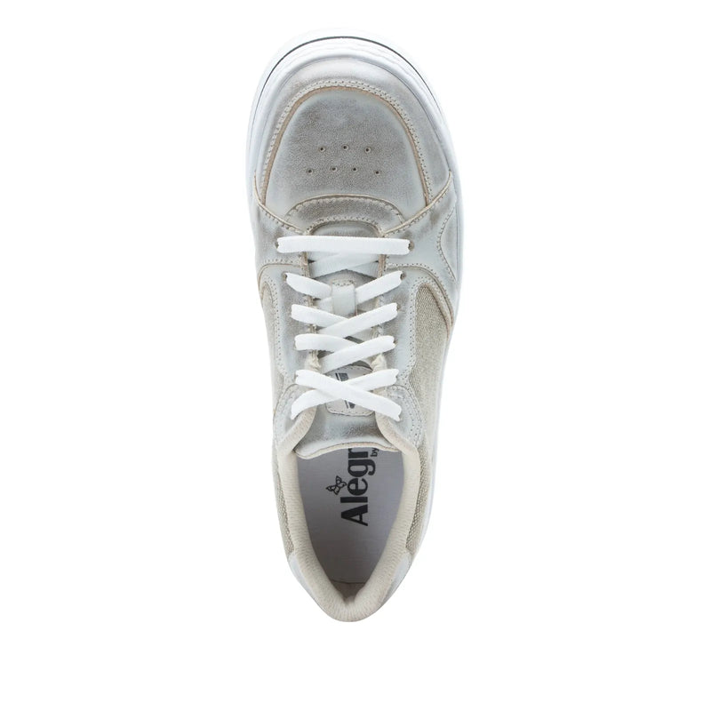 Load image into Gallery viewer, Alegria Alyster Retro Sneakers Washed Look Platform Lace Up Shoes in Cream-4