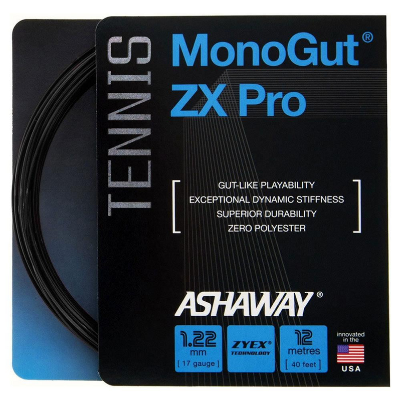 Load image into Gallery viewer, Ashaway MonoGut ZX Pro Tennis Racquet Strings - Black (1.22mm / 17 Gauge)-0