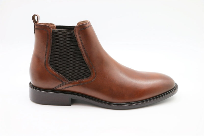 Load image into Gallery viewer, Massa Leather Chelsea Boots Slip On Elastic Shoes - Cognac-1