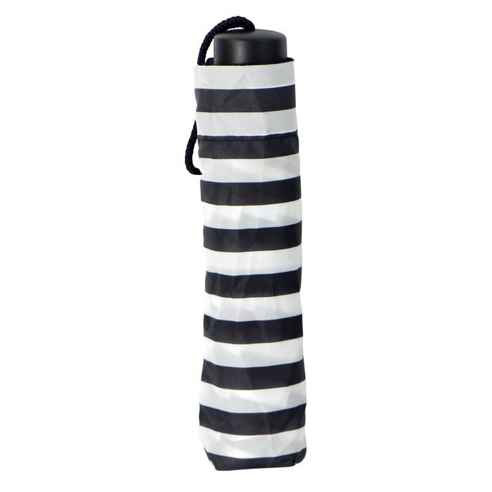 Load image into Gallery viewer, 6x Brellerz Wind Resistant 8 Rib Basic Folding Compact Umbrella in Black/White Stripe-3