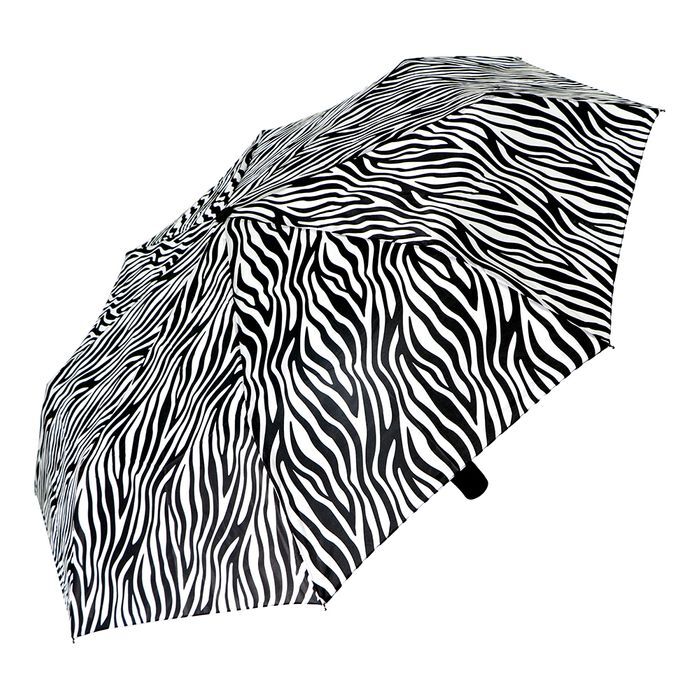 Load image into Gallery viewer, 6x Brellerz Basic Wind Resistant Folding Compact Umbrella in Black/White Zebra-0