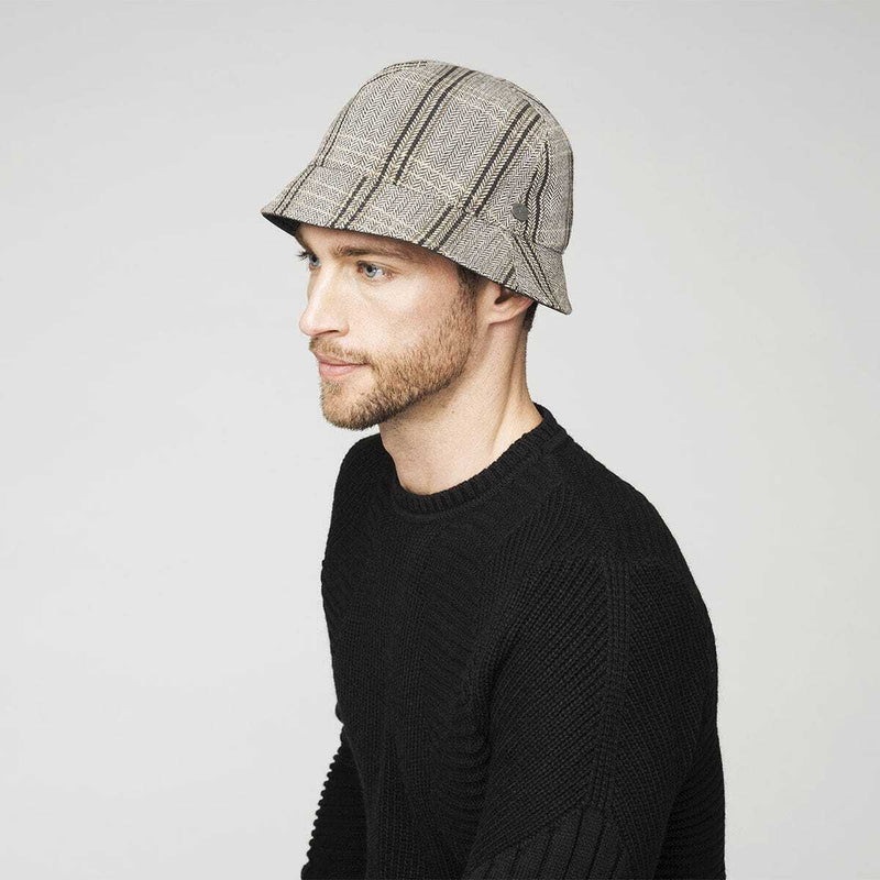 Load image into Gallery viewer, Bailey Mens Kensett Bucket Hat Water-Repellent For Autumn/Winter - Black Stripe-4