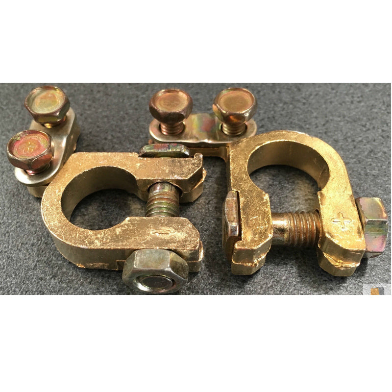 Load image into Gallery viewer, 2pcs Battery Terminal Clamp Replacement Clips Brass Connector Auto Car Durable-4