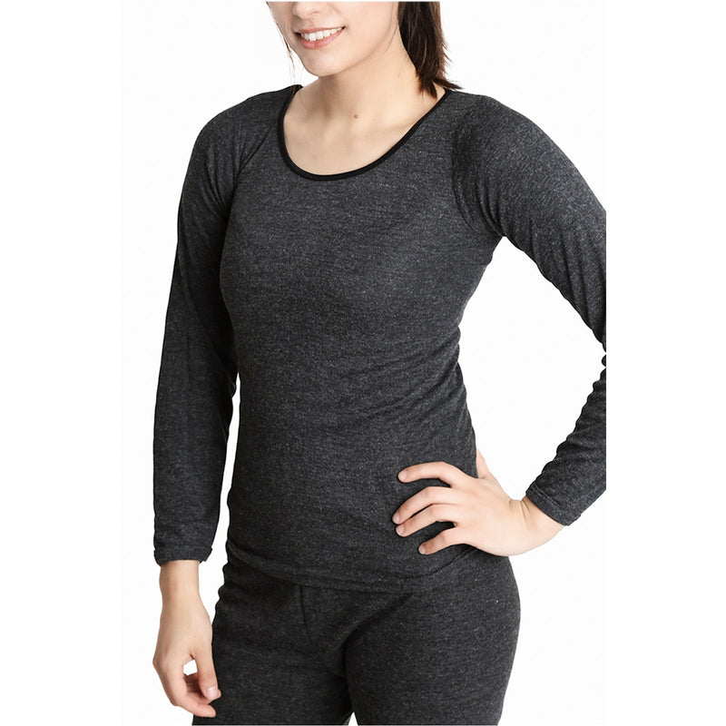 Load image into Gallery viewer, Ladies Merino Wool Blend Long Sleeve Thermal Spencer Top Underwear Thermals-11