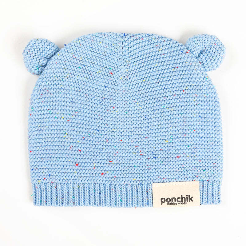 Load image into Gallery viewer, Ponchik Babies + Kids Bear Beanie Hat Warm Winter - Mist-2