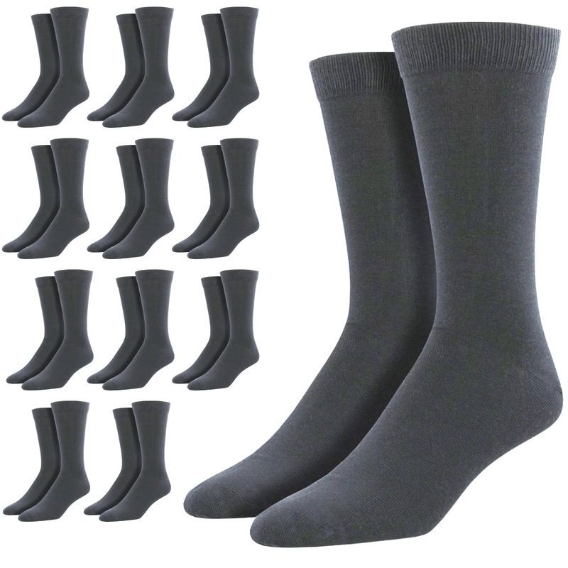 Load image into Gallery viewer, 12 Pairs Bamboo Derived Loose Top Socks Diabetic Comfort Circulation - Grey-0