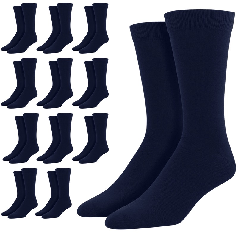 Load image into Gallery viewer, 12 Pairs Bamboo Derived Loose Top Socks Diabetic Comfort Circulation - Navy-0