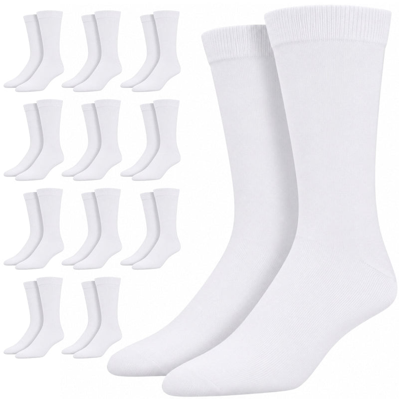 Load image into Gallery viewer, 12 Pairs Bamboo Derived Loose Top Socks Diabetic Comfort Circulation - White-1