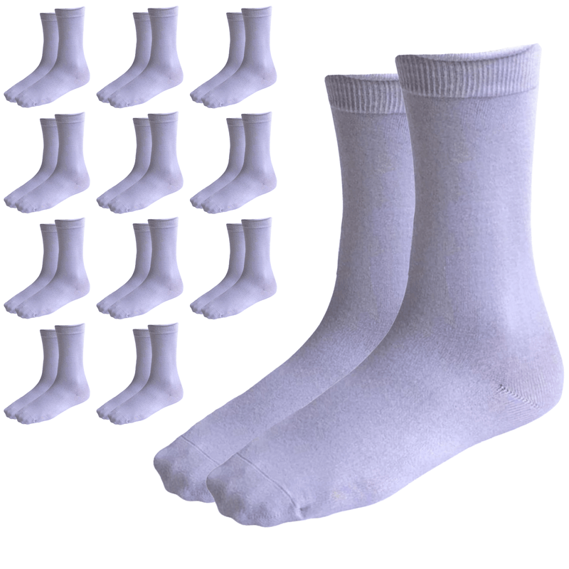 Load image into Gallery viewer, 12 Pairs Bamboo Derived Loose Top Socks Diabetic Comfort Circulation - White-4