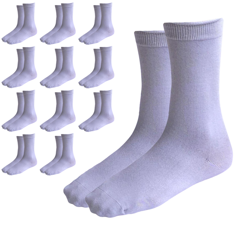 Load image into Gallery viewer, 12 Pairs Bamboo Derived Loose Top Socks Diabetic Comfort Circulation - White-4