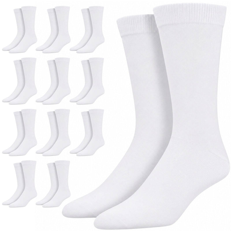 Load image into Gallery viewer, 12 Pairs Bamboo Derived Loose Top Socks Diabetic Comfort Circulation - White-0