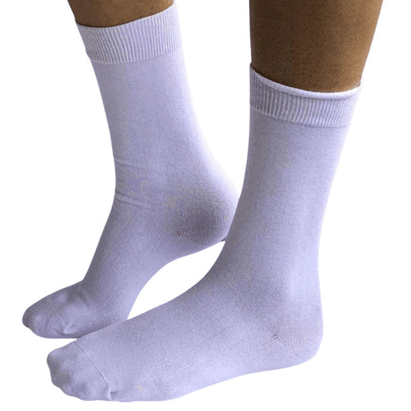 Load image into Gallery viewer, 1 Pair Bamboo Derived Loose Top Socks Diabetic Style Comfort Circulation - White-5
