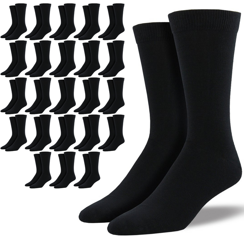 Load image into Gallery viewer, 24 Pairs Bamboo Derived Loose Top Socks Diabetic Comfort Circulation - Black-1