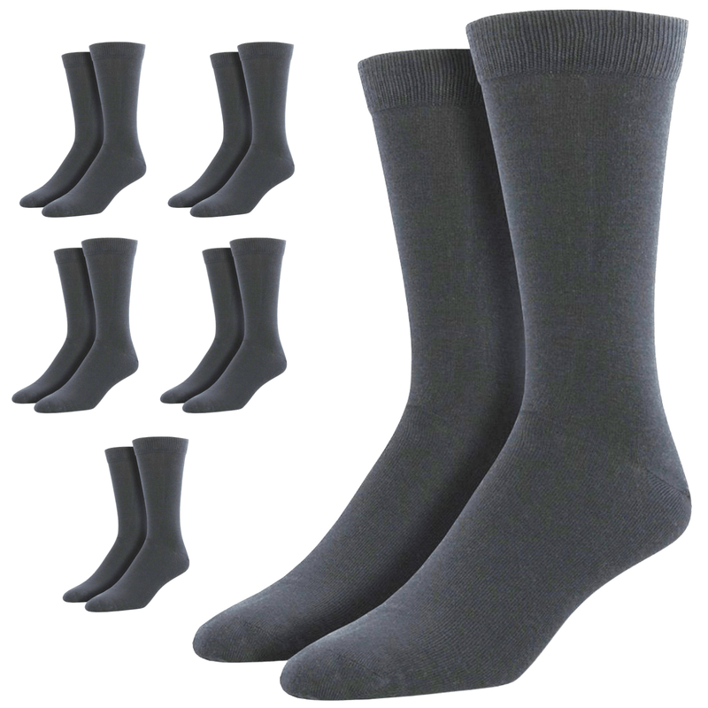 Load image into Gallery viewer, 6 Pairs Bamboo Derived Loose Top Socks Diabetic Comfort Circulation - Grey-1