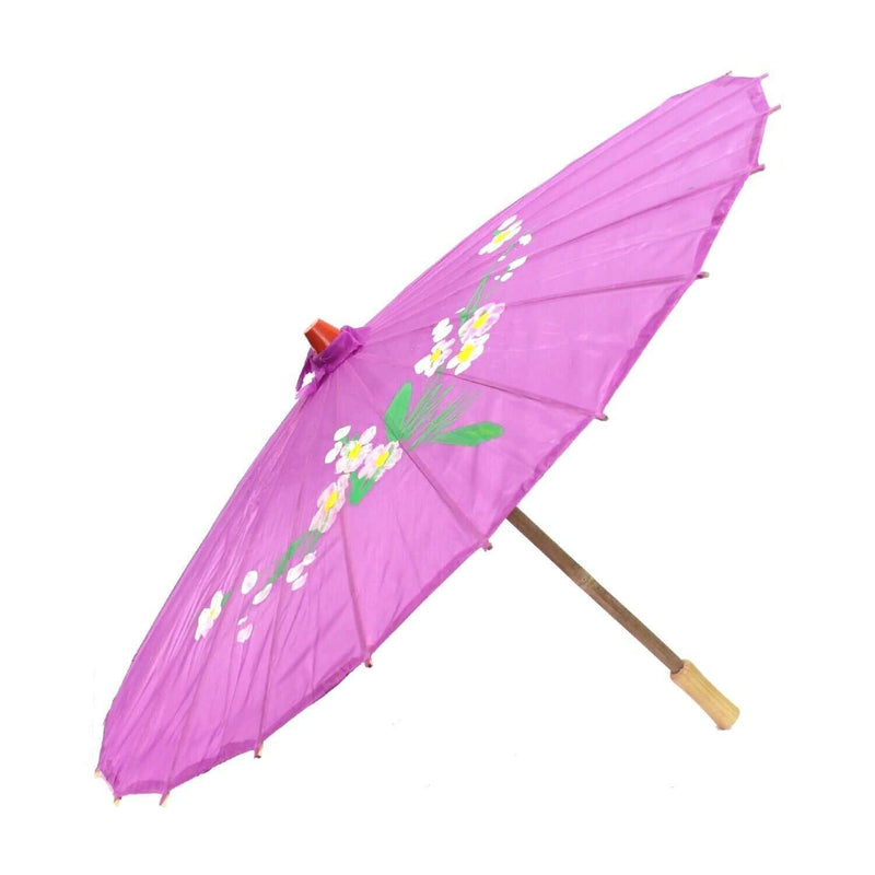 Load image into Gallery viewer, 12x PARASOL UMBRELLA Chinese Japanese Bamboo Flower Pattern 80cm Large BULK - Purple-2
