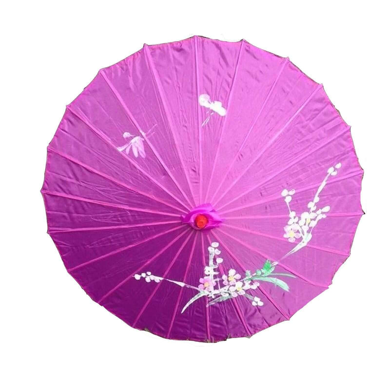 Load image into Gallery viewer, 12x PARASOL UMBRELLA Chinese Japanese Bamboo Flower Pattern 80cm Large BULK - Purple-3