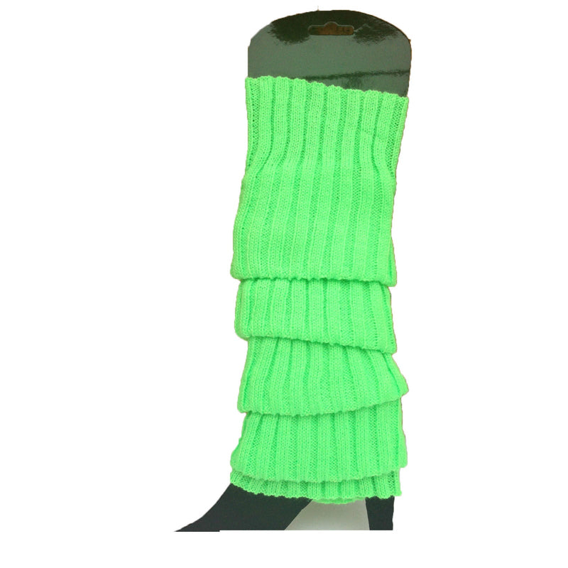Load image into Gallery viewer, 24x Womens Leg Warmers Disco Winter Knit Dance Party Crochet Legging Socks Costume - Fluro Green-1