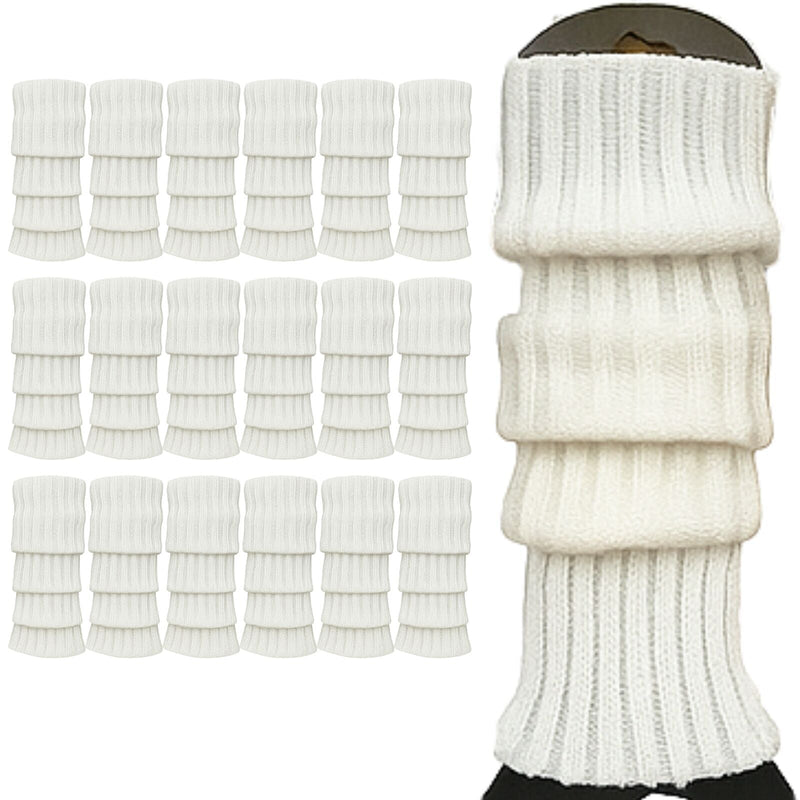 Load image into Gallery viewer, 24x Womens Leg Warmers Disco Winter Knit Dance Party Crochet Legging Socks Costume - White-1