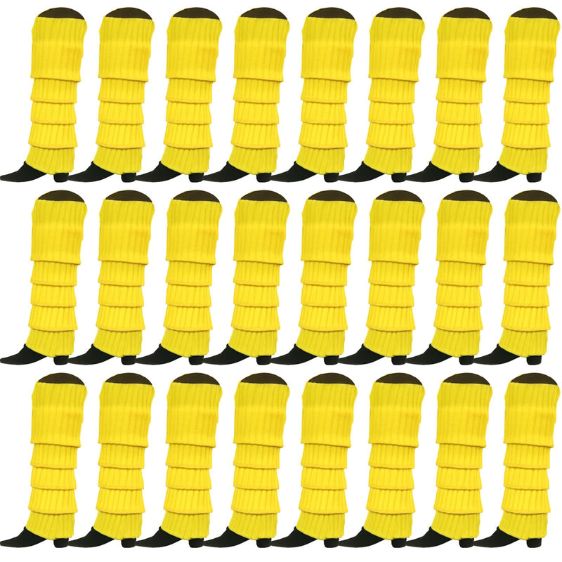 Load image into Gallery viewer, 24x Womens Leg Warmers Disco Winter Knit Dance Party Crochet Legging Socks Costume - Yellow-2