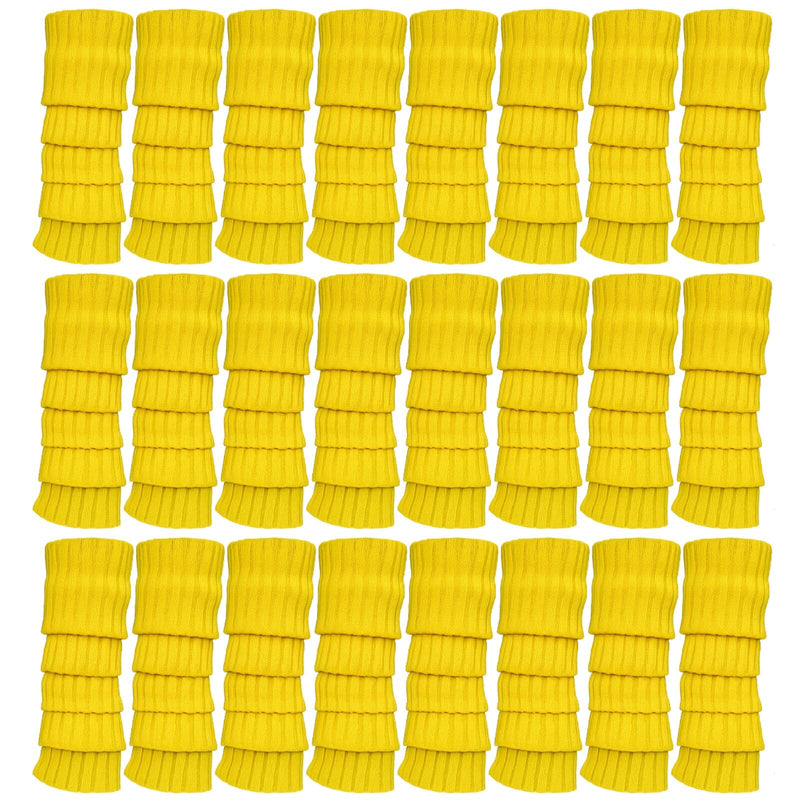 Load image into Gallery viewer, 24x Womens Leg Warmers Disco Winter Knit Dance Party Crochet Legging Socks Costume - Yellow-3