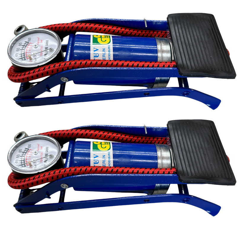 Load image into Gallery viewer, 2x HIGH PRESSURE FOOT PUMP Ball Bicycle Motorbike Car Tire Inflator Tyre Air-0