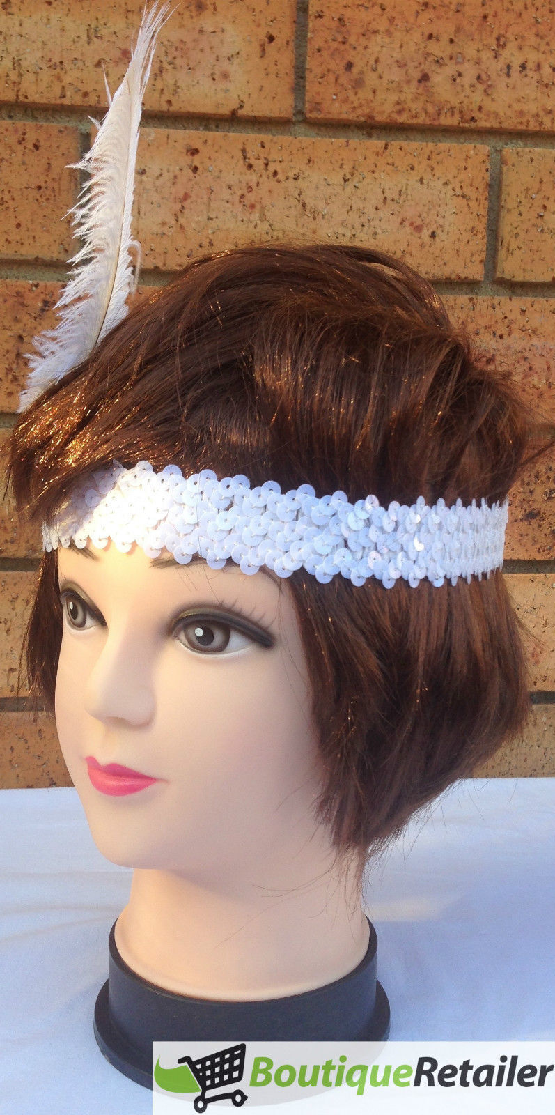 Load image into Gallery viewer, 6x 1920s FLAPPER HEADBAND Headpiece Feather Sequin Charleston Costume Party BULK - White-3