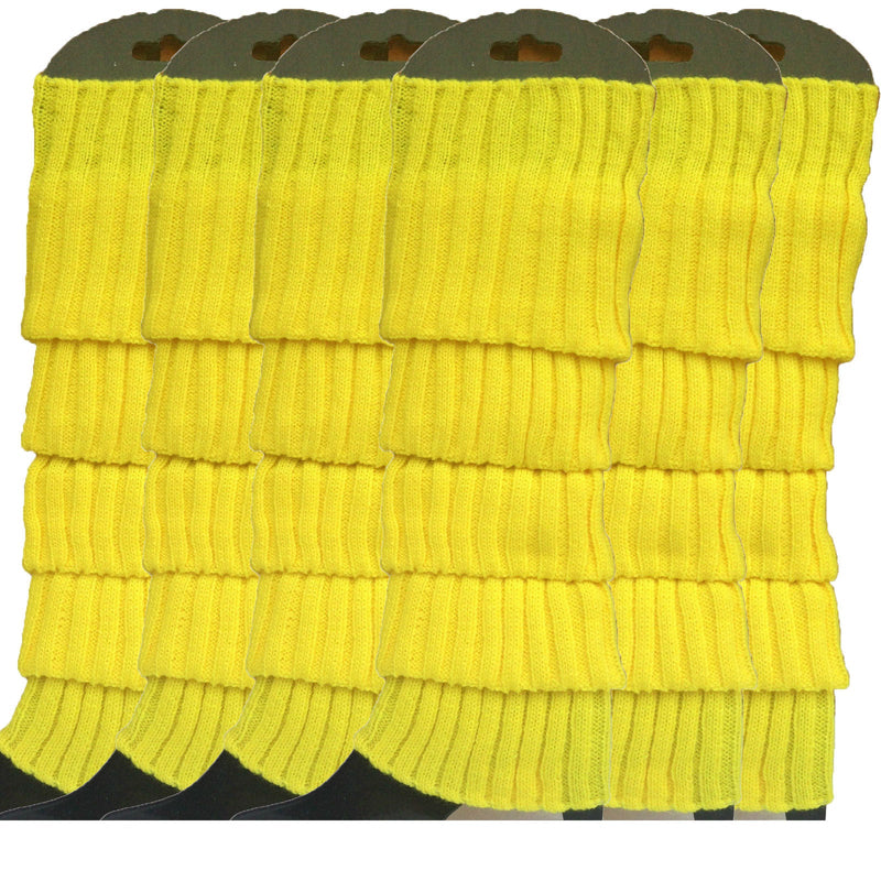 Load image into Gallery viewer, 6x Womens Leg Warmers Disco Winter Knit Dance Party Crochet Legging Socks Costume - Yellow-2