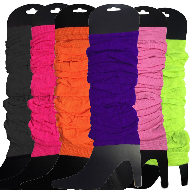 Load image into Gallery viewer, 6x LEG WARMERS Knitted Womens Neon Party Knit Ankle Fluro Dance Costume 80s BULK - Assorted Pack-1