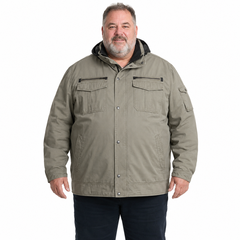 Load image into Gallery viewer, MENS PLUS SIZE JACKET King Extra Big & Tall Hooded Coat 100% COTTON Warm Winter-0