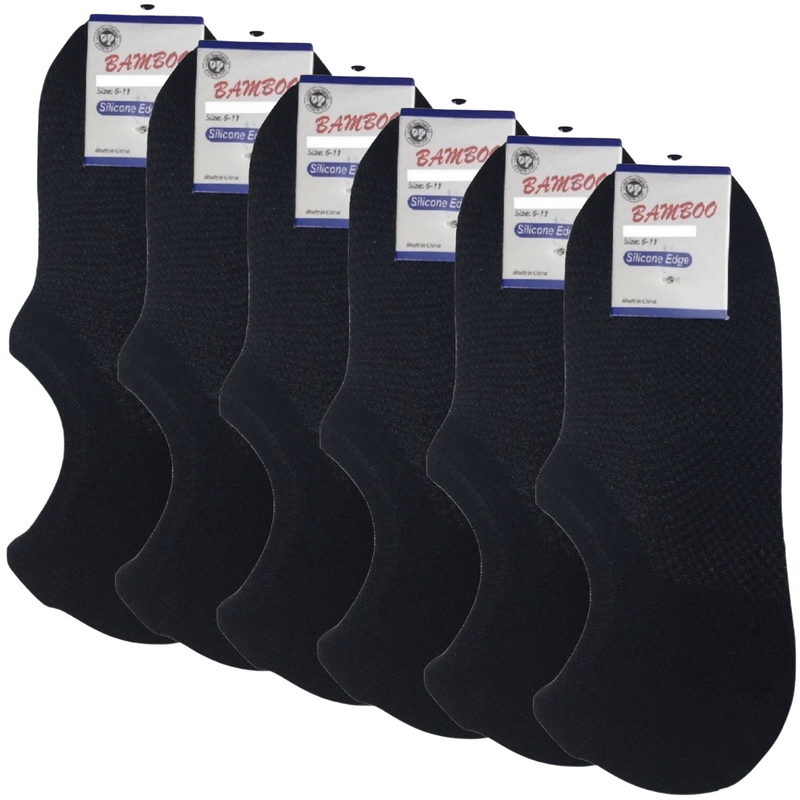 Load image into Gallery viewer, 6x Pairs No Show Bamboo Socks Non-Slip Heel Grip Low Cut Invisible Footlet New-10