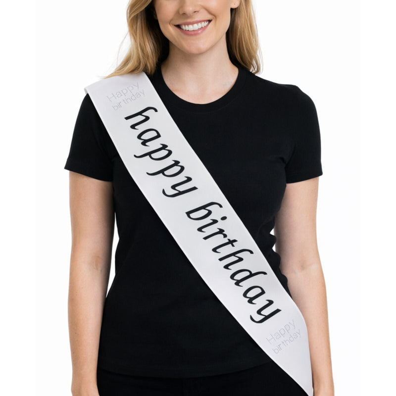 Load image into Gallery viewer, Party Sash Happy Birthday Hen Night Womens Celebration Sash One Size - White-1
