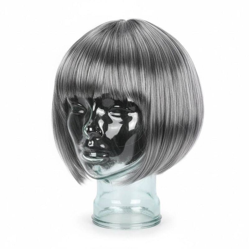 Load image into Gallery viewer, Bob Wig Costume Short Straight Fringe Cosplay Party Full Hair Womens Fancy Dress - Grey-0