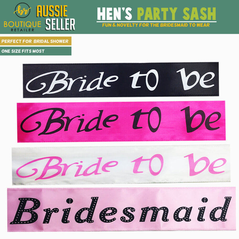 Load image into Gallery viewer, Hens Night Satin Sash Bridal Party Girls Wedding Bridesmaid Accessory - Black-3