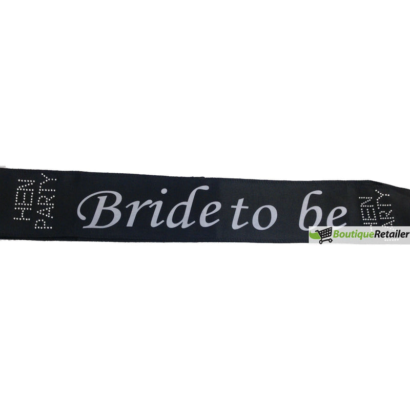 Load image into Gallery viewer, Hens Night Satin Sash Bridal Party Girls Wedding Bride To Be Accessory - Black-2