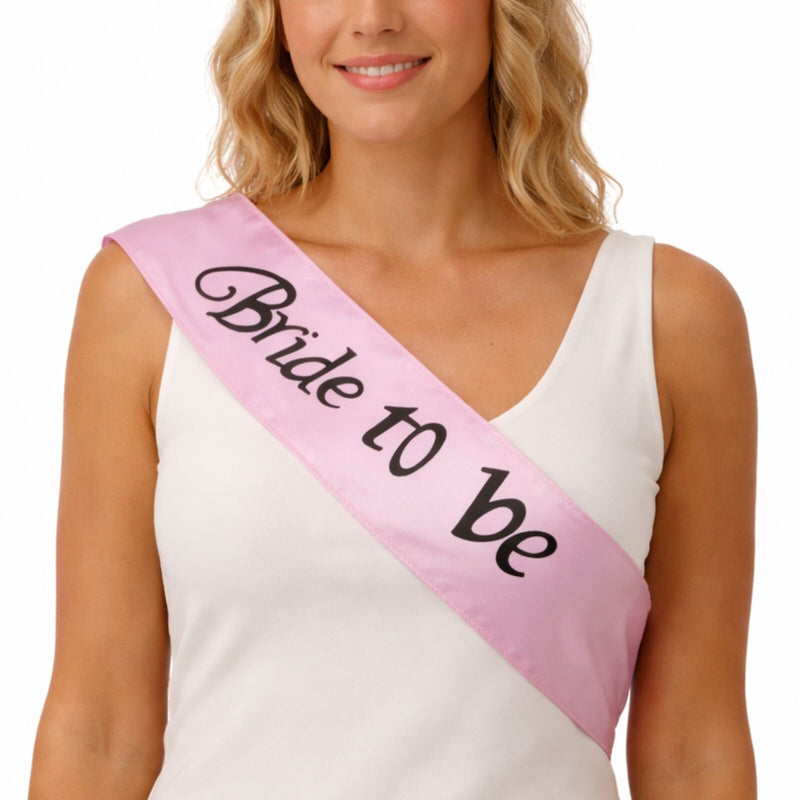 Load image into Gallery viewer, Hens Night Satin Sash Bridal Party Wedding Bride To Be Accessory - Light Pink-1