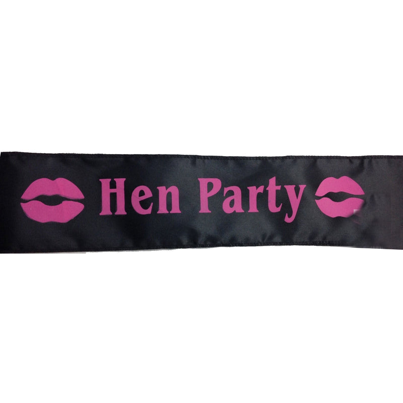 Load image into Gallery viewer, Hens Night Satin Sash Bridal Party Wedding Hen Party - Black w/ Pink Writing-2